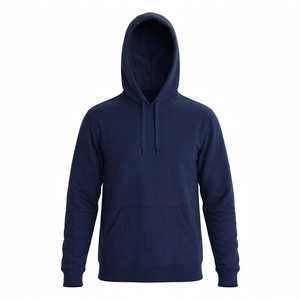 Sweat-shirt à capuche bleu marine pour homme, décontracté, uni, à manches longues, avec poche kangourou - Product Image 4