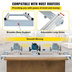Fresatrice CNC Portatile a Mandrino Singolo con Slitta da 60 Pollici/152,4 cm di Larghezza, Guida Regolabile per Pannelli e Funzione di Bloccaggio per Lavorazione del Legno - Product Image 3