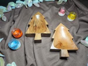 Rustic Brown <b>Christmas</b> <b>Tree</b> Shaped Wood Tea Light Holder Home Decoration <b>Candle</b> Holder - Product Image 6