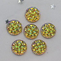12mm mélange couleurs dos plat résine Cabochons camée bijoux accessoires fournitures fournitures en gros
