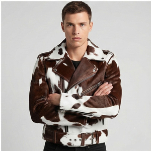 Pantalon authentique pour homme en cuir de vache véritable avec poils, élégant, imperméable et coupe-vent, idéal pour l'automne et l'hiver, prix abordable, OEM - Product Image 4