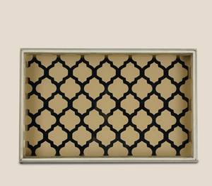 Bandeja Decorativa de Madera Esmaltada - Diseño Rectangular Contemporáneo, Apta para Lavavajillas, Bandeja para Servir en Cocina y Hogar - Product Image 4