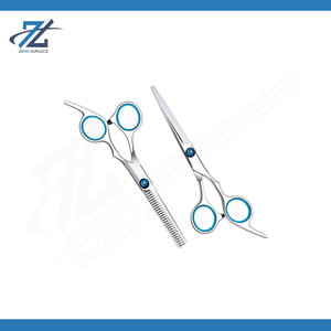 Ciseaux de barbier de qualité supérieure, lame de rasoir, ensemble de ciseaux de coiffure en couleur or avec magnifique étui en cuir et PU, kit de sécurité pour salon - Product Image 5