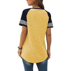 Camiseta de Mujer, Simple, de Color Sólido, con Estampado, Cuello Redondo, Tops de Verano, Camiseta de Moda para Mujer, Camiseta con Logotipo Personalizado para Mujer - Product Image 2