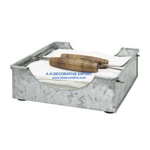 Porte-serviettes en métal avec manche en bois, livraison gratuite, porte-serviettes en fer métallique, boîte de mouchoirs pour cuisine/salle de bain, vente en gros - Product Image 2