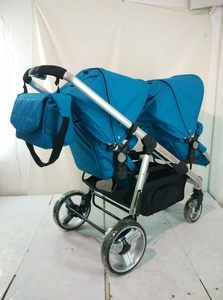 Nuevo Cochecito Doble de Alta Gama para Bebés con Estructura de Aluminio y Ruedas Grandes Plegables de Tela, Diseño Elegante y Lujoso - Product Image 5