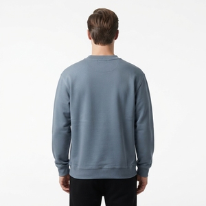 Sudadera Azul para Hombre, Cuello Redondo, Estilo Holgado, Manga Larga, Casual, Minimalista, Moda Urbana - Product Image 2