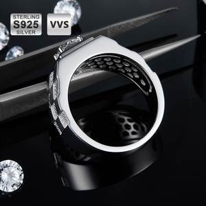 Iced Out Hip Hop Gold Plated Sterling <b>Silver</b> 1ct Lab Grown Diamond Engagement Ring VVS1 for <b>Men</b> - Product Image 5
