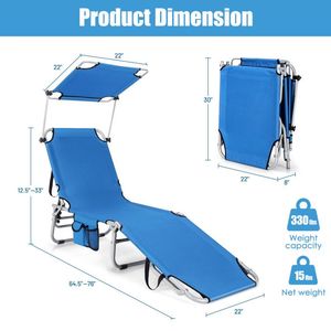 Set di 2 Sedie da Spiaggia Reclinabili Portatili con 5 Posizioni Regolabili - Product Image 3