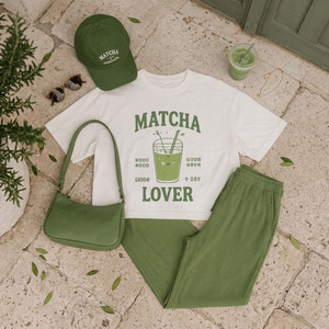 Camiseta de Mujer con Hombros Caídos, Cuello Redondo, Corte Regular, Estampada y Bordada, de Algodón Peinado, Ligera, Transpirable, para Todas las Temporadas - Product Image 6