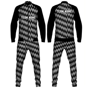 Chándal moderno de sublimación para hombre con cremallera, ropa deportiva de manga larga con chaqueta con cremallera y pantalones a juego para entrenamiento deportivo. - Product Image 1