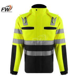 Veste de travail haute visibilité en polyester imperméable pour l'exploitation minière, avec bandes réfléchissantes – Grande promotion - Product Image 1