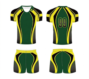 Conjunto de Uniforme de Rugby Unisex Personalizado con Estampado Geométrico en Negro y Rojo, Transpirable, de Manga Corta y Ajustado, con Impresión por Transferencia de Calor en Toda la Superficie Frontal - Product Image 5