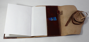 Carnet en papier de coton recyclé fait main avec logo personnalisé, couleur brun moyen authentique, design à points de couture manuels, carnets promotionnels - Product Image 5