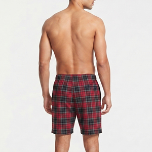 Shorts en flanelle 100% coton pour hommes, avec cordon de serrage à la taille, shorts de nuit à carreaux, shorts de nuit en flanelle de haute qualité pour hommes - Product Image 2