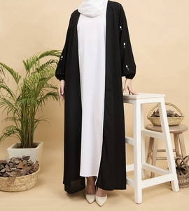 New Selling Beautiful Dubai Women Abaya Traditional Islamic Muslim Clothing & Accessories Floor Length <b>Long</b> Sleeves Front Open - Product Image 3