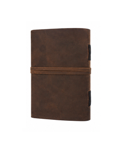 Journal de voyage en cuir véritable – Marron antique, fermeture à cordon en cuir, agenda rechargeable fait main - Product Image 6