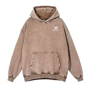 เสื้อฮู้ดสไตล์สตรีทแวร์พรีเมียม ล้างสีแบบแอซิดวอช ผ้าฝ้าย มีกระเป๋าจิงโจ้ เหมาะสำหรับสวมใส่ลำลองในเมืองทุกวัน - Product Image 1