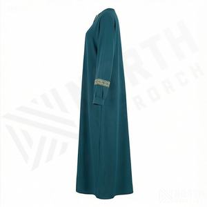 2025 OEM Kimono Outwear Abaya High Stretch Soft Thicker Polyester Fabric Muslim Women V Neck Long Sleeve Party Ramadan Wedding - Product Image 3