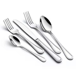 Ensemble de couverts durables en acier inoxydable, finition miroir, design écologique, cuillère, fourchette, couteau, collection de vaisselle pour usage commercial et domestique - Product Image 6