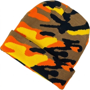Custom Knit <b>Camo</b> Beanie Hat Winter Warm Acrylic Skull <b>Cap</b> Folded Cuff Cycling Daily Outdoor Casual - Product Image 3