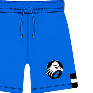 Pantalones Cortos de Rugby Azul Rey y Negro con Cintura Elástica y Cordón, Uniforme de Equipo a Rayas, Personalizables, Transpirables, para Entrenamiento y Rendimiento Atlético - Product Image 4
