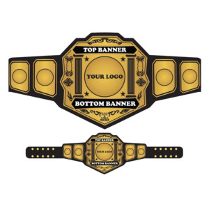 Ceinture de championnat personnalisée de luxe avec logo personnalisé, plaques dorées ornées, ceinture de trophée de vainqueur en cuir véritable - Product Image 1