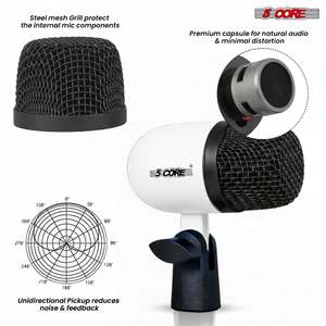 5 Core Conga Mic Snare Tom Set Professional XLR Cardioid Condenser Instrument Microphone Kit - Product Image 3