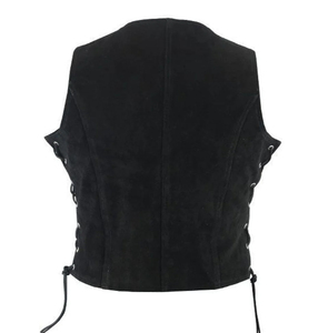 Chaleco de Cuero Genuino para Mujer con Cuello en V, Transpirable, Ecológico, Vintage, con Cierre de Cremallera Frontal y Cuello Mao - Product Image 6