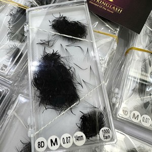 ขนตาปลอมแบบแฮนด์เมด วอลลุ่มธรรมชาติ ยาว หนา  วัสดุสังเคราะห์ สีดำด้าน  แบบ CC/DD/M/L Curl  รับทำโลโก้ตามสั่ง - Product Image 5
