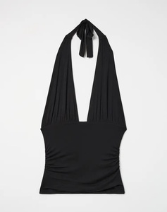 Women's Halter Neck Formal <b>Top</b> Sexy Backless Tank <b>Tops</b> Sleeveless Summer Loose Fit Satin Front Office <b>Tops</b> Custom Halter Blouse - Product Image 1
