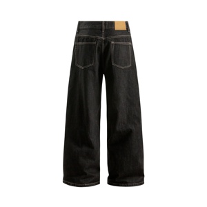 กางเกงยีนส์แฟชั่นทรงดินสอสำหรับผู้ชาย สไตล์วินเทจ ล้างสีแบบ Monkey Wash พร้อมป้ายหนัง ทรงเข้ารูปแบบลำลอง - Product Image 6