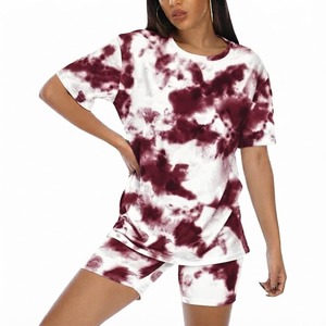 <b>Women</b> 2 Piece Letter Pattern <b>Set</b> Short Sleeve O Neck Loose Fit Casual Knitted Cotton <b>Thermal</b> Lined Shorts Above Knee Autumn Wear - Product Image 1