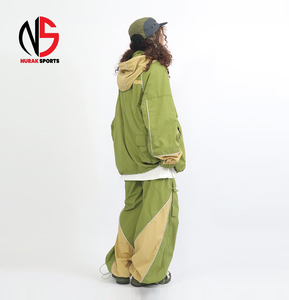 Wholesale Oversized Casual Polyester/Cotton Loose Windbreaker Sweat <b>Pant</b> NURAK Jogging Set Reflective Waterproof Men High - Product Image 6