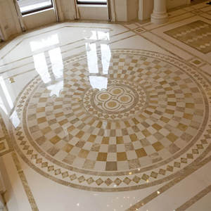 Vente exclusive : Mosaïques de sol en marbre modernes, faites à la main, surface polie, écologiques, résistantes à l'eau, pour la décoration intérieure - Product Image 1