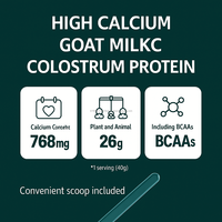 Poudre de protéines de colostrum de lait de chèvre riche en calcium 50g+ 26g de protéines par portion Adultes Enfants Complément nutritionnel OEM 480g en vrac