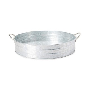 Plateau de service alimentaire de couleur gris galvanisé de la plus haute qualité, forme ronde, plateau alimentaire pour chocolat, pour un usage domestique en cuisine - Product Image 1