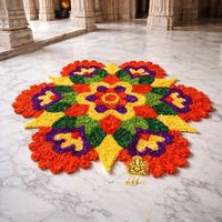 KOLEKSI AARNA Produk Terbaru Mewah Unik Dekorasi Rumah Pernikahan Acara Tempat Lilin Rangoli Bunga Artificial MDF Diwali