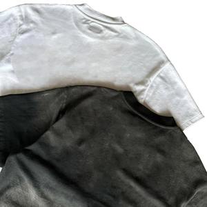 T-shirts publicitaires en coton à manches courtes et col rond, motifs délavés à l'acide, impression personnalisée du logo sur t-shirt pour hommes - Product Image 6