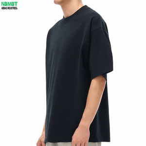 เสื้อยืดทรงบ็อกซี่โอเวอร์ไซส์สำหรับผู้ชาย ไหล่ตก คอกลม แขนสั้น ผ้าฝ้าย สไตล์สตรีทแวร์ - Product Image 4