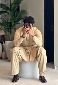 Elegante Shalwar Kameez Tradicional Indio de Algodón de Alta Calidad para Hombre |   Ropa para Fiestas y Eventos de Boda Sin Arrugas - Product Image 4