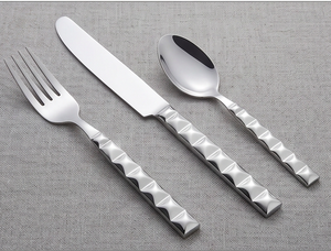 Ensemble de couverts modernes en acier inoxydable, couteau, fourchette, cuillère, finition miroir haute brillance, résistant à la rouille, vaisselle pour mariage et usage domestique - Product Image 1