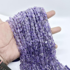 Natural <b>Amethyst</b> Handmade Gemstone Beads Oval Shape Smooth Loose Beads Strand for Jewelry Making 16 Inches Wholesale Supplier - Product Image 5