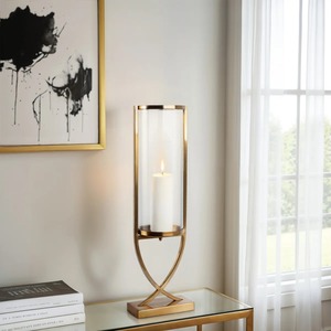 Brass <b>Lantern</b> <b>Candle</b> <b>Holder</b> With Glass Shade Heat Resistant For Home Decoration - Product Image 6