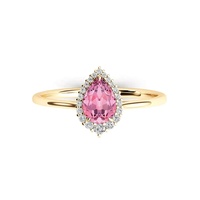 925 Sterling Silber Labor-Erstellter Rosa Turmalin Birnenform Laborgefertigt Mit Reinem Silber Minimalistischer Ring Feiner Schmuck Ring für Frauen