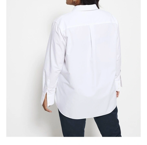 Camisa Blanca Extra Grande para Mujer, Manga Larga, Cierre de Botones, Corte Holgado, Cuello Camisero, Blusa Informal para Oficina - Product Image 2