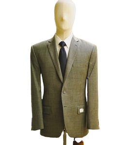 Bespoke กางเกงแจ็คเก็ตคอวีทำด้วยผ้าขนสัตว์สำหรับผู้ชาย, กระดุมแถวเดียวสูทธุรกิจทางการระบายอากาศได้ดีสำหรับงานแต่งงานแบบครึ่ง100% - Product Image 1