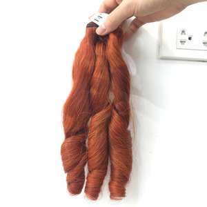 Super Calidad 100% Virgen Extensiones de cabello vietnamita Precio de fábrica Hinchable Super Doble Dibujado Color naranja - Product Image 3