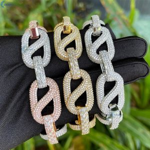 Bracelet Hip Hop en Diamant de Laboratoire VVS1 Taille Baguette, Bracelet Figaro Iced Out, Bracelet Cubain Style Rappeur - Product Image 1