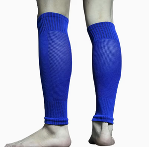 Manchons de compression antidérapants bleus en mélange de spandex respirant, à enfiler, unisexe, pour le soutien des jambes en cas d'enflure, toutes saisons - Product Image 1